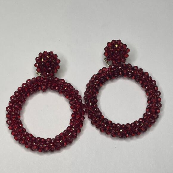 Sugarfix by Baublebar red pierced earrings post style micro beaded bling - Picture 5 of 9